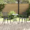 Image de vidaXL Chaise de jardin 2 pcs Noir 53 x 51 x 88,5cm Aluminium