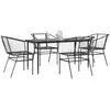 Image de vidaXL Ensemble à manger de jardin 5 pcs noir résine tressée verre