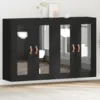 Image de vidaXL Cabinets muraux 2 pc Chêne noir 69,5 x 34 x 90 cm