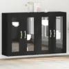 Image de vidaXL Cabinets muraux 2 pc Chêne noir 69,5 x 34 x 90 cm