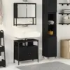 Image de vidaXL Ensemble de mobilier de salle de bain 2 pièces Noir