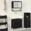 Image de vidaXL Ensemble de mobilier de salle de bain 2 pc Noir 60 x 30 x 60 cm