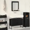 Image de vidaXL Ensemble de mobilier de salle de bain 2 pièces Noir