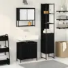 Image de vidaXL Ensemble de mobilier de salle de bain 3 pièces Noir