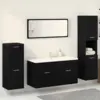 Image de vidaXL Ensemble de mobilier de salle de bain 4 pcs Chêne noir