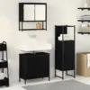 Image de vidaXL Ensemble de mobilier de salle de bain 3 pc Noir