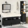 Image de vidaXL Ensemble de mobilier de salle de bain 4 pièces Chêne noir