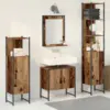 Image de vidaXL Ensemble de mobilier de salle de bain avec porte 4 pcs Marron