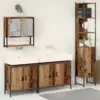 Image de vidaXL Ensemble de mobilier de salle de bain avec étagère 4 pcs Marron