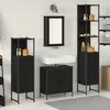 Image de vidaXL Ensemble de mobilier de salle de bain avec étagère 4 pcs Noir