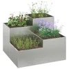 Image de Jardinière vidaXL Grise Acier galvanisé 80 x 80 x 60 cm Jardinières