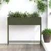 Image de vidaXL Bac de jardin surélevé Vert olive 100 x 26 x 82 cm Acier