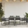 Image de vidaXL Chaise avec coussin 4 pcs Noir et anthracite Rotin PE