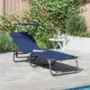 Image de vidaXL Chaise longue pliante Bleu 190 x 57 x 81 cm oxford
