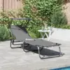Image de vidaXL Chaise longue pliante Gris 190 x 57 x 81 cm oxford