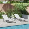 Image de vidaXL Chaise longue pliante 2 pcs Crème 182 x 55 x 85,5 cm Textilène