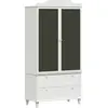 Image de vidaXL Armoire Tableau Noir avec tiroir ROROS Blanc 90 x 45 x 180 cm