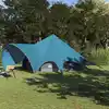 Image de vidaXL Tente Teepee 9 personnes Bleu et gris 502 x 502 x 297 cm