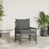 Image de vidaXL Chaise de jardin avec coussin Gris 73 x 61 x 77 cm polyrotin
