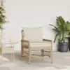 Image de vidaXL Chaise de jardin avec coussin Beige 73 x 61 x 77 cm polyrotin