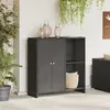 Image de vidaXL Armoire de rangement avec étagère Noir 100 x 36 x 102 cm Rotin