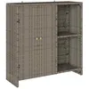 Image de vidaXL Armoire de rangement avec étagère Gris 100 x 36 x 102 cm Rotin, Rangement élégant pour le salon, meuble en rotin pratique, organisateur moderne pour vos espaces intérieurs