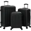 Image de vidaXL Valise avec verrouillage 3 pcs Noir 50 x 31 x 78 cm Plastic ABS