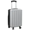 Image de vidaXL Valise avec verrouillage Argent 34 x 23 x 55.5 cm Plastic ABS | Parfait pour des escapades rapides et des week-ends, Protège tes affaires des éclaboussures, Roule sans effort sur ses roues