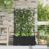 Image de vidaXL Cache-pot de jardin 2 pcs Noir 80 x 40 x 143 cm Acier