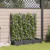 Image de vidaXL Cache-pot de jardin 3 pcs Noir 120 x 40 x 125,5 cm Acier