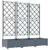 Image de vidaXL Cache-pot de jardin 3 pc Gris clair 120 x 40 x 125,5 cm PP