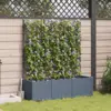 Image de vidaXL Cache-pot de jardin 3 pc Gris clair 120 x 40 x 143 cm PP