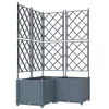 Image de vidaXL Cache-pot de jardin 3 pc Gris clair 80 x 80 x 143 cm PP