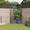 Image de vidaXL Cache-pot de jardin 3 pc Gris clair 80 x 80 x 142 cm PP