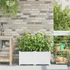 Image de vidaXL Cache-pot de jardin 2 pcs Blanc 80 x 40 x 37,5 cm Plastique