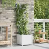 Image de vidaXL Cache-pot de jardin Blanc 40 x 40 x 142 cm Acier