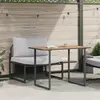 Image de vidaXL Mobilier de Patio en Acier 2 pc Gris clair Acier