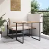 Image de vidaXL Mobilier de Patio en Acier 2 pc Taupe Acier