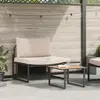 Image de vidaXL Ensemble de canapé de jardin 2 pc Taupe Acier