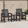 Image de vidaXL Chaise de jardin. 2 pcs Noir 65,5 x 59 x 88 cm HDPE
