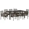 Image de vidaXL Ensemble de salle à manger de jardin 9 pièces en poly rattan brun