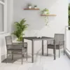 Image de vidaXL Ensemble de salle à manger pour jardin 3 pc Gris polyrotin
