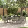 Image de vidaXL Ensemble de salle à manger pour jardin 7 pcs Gris polyrotin