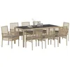 Image de vidaXL Ensemble de salle à manger de jardin 9 pièces avec coussins en poly rotin beige