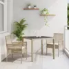 Image de vidaXL Ensemble de salle à manger pour jardin 3 pc Beige polyrotin