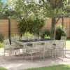 Image de vidaXL Ensemble de salle à manger pour jardin 9 pcs Gris clair