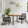 Image de vidaXL Ensemble de salle à manger pour jardin 3 pc Noir polyrotin
