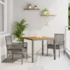 Image de vidaXL Ensemble de salle à manger pour jardin 3 pc Gris polyrotin
