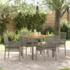 Image de vidaXL Ensemble de salle à manger pour jardin 5 pc Gris polyrotin