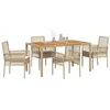 Image de vidaXL Ensemble de salle à manger pour jardin 5 pcs Beige polyrotin, Ensemble de salle à manger extérieur, sièges en rotin durables, mobilier de jardin, mobilier de terrasse, aménagements extérieurs